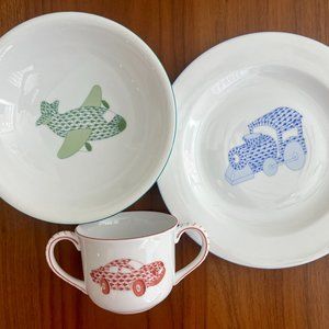 Vintage Herend Fine China Baby 3-Piece Set including Plate, Bowl, and Mug